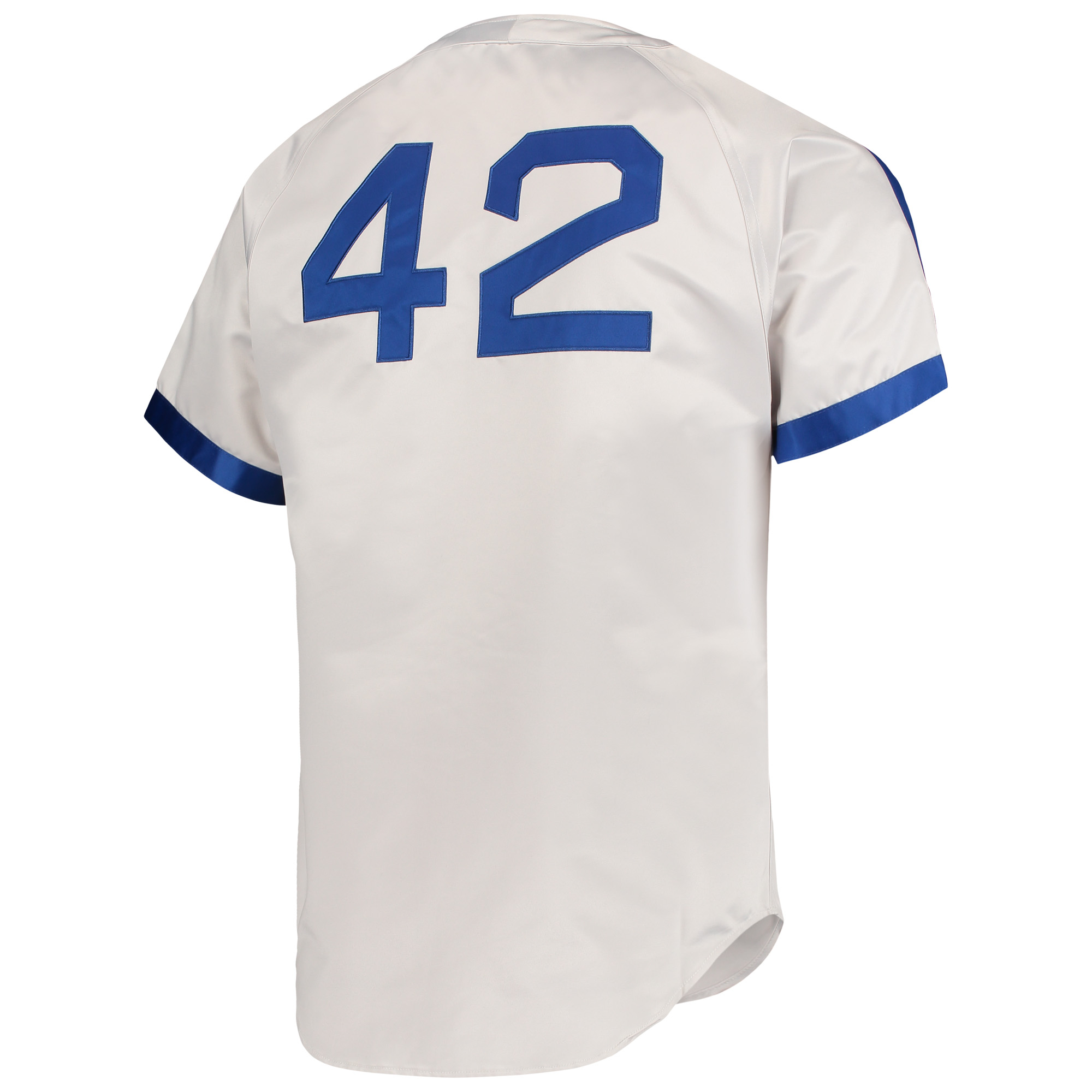 Men's Mitchell & Ness Jackie Robinson Gray Brooklyn Dodgers Cooperstown Collection Authentic Jersey - Image 7