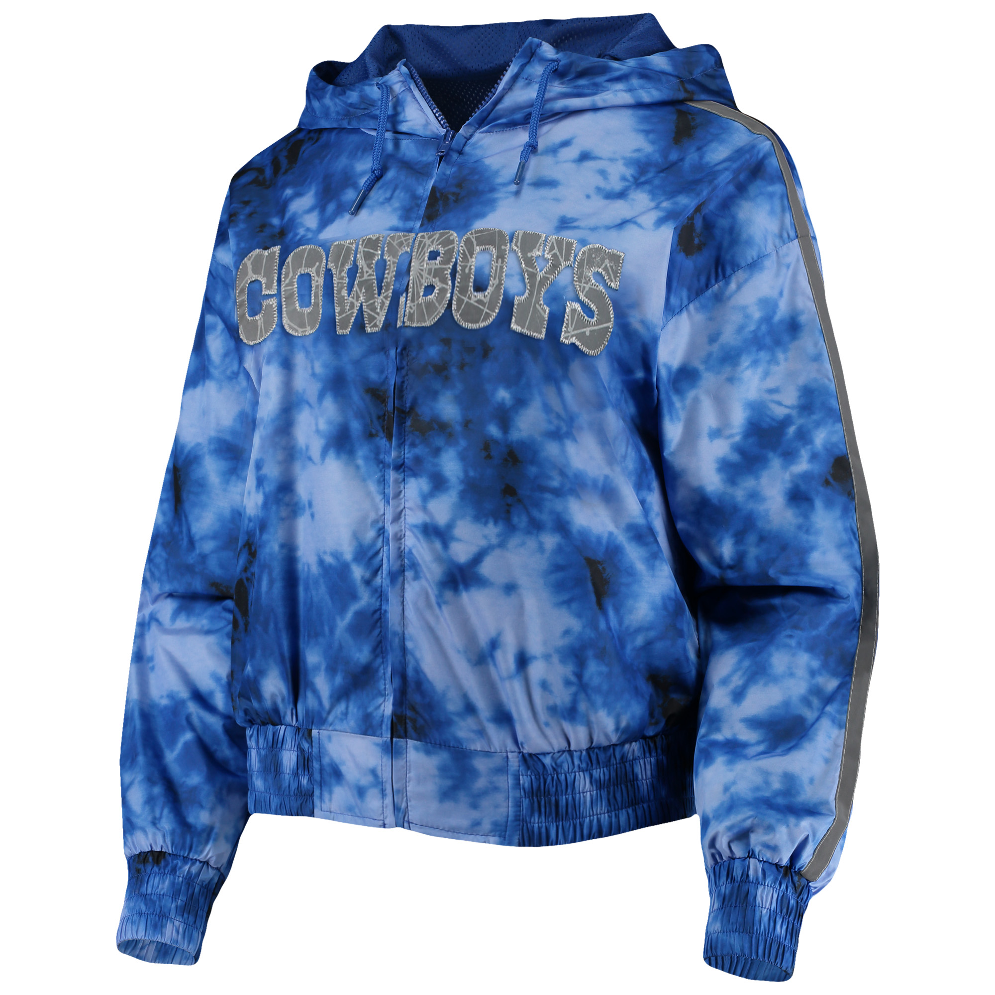 Women's Mitchell & Ness Navy Dallas Cowboys Galaxy Full-Zip Windbreaker Hoodie Jacket - Image 3