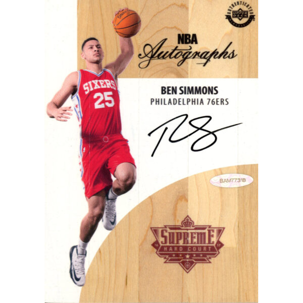 Ben Simmons Philadelphia 76ers Autographed Game-Used Upper Deck Authenticated Supreme Hard Court 9" x 12" Court Piece