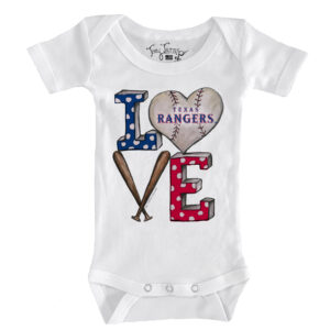 Infant Tiny Turnip White Texas Rangers Baseball Love Bodysuit