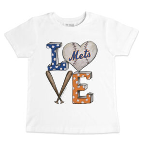 Infant Tiny Turnip White New York Mets Baseball Love T-Shirt