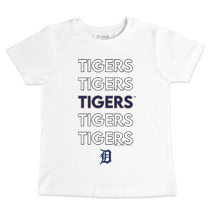 Infant Tiny Turnip White Detroit Tigers Stacked T-Shirt