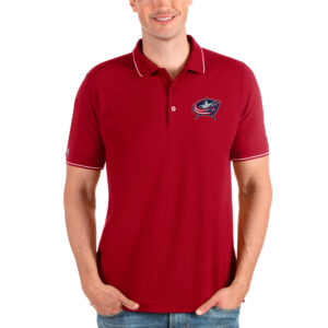 Men's Antigua Red Columbus Blue Jackets Affluent Polo