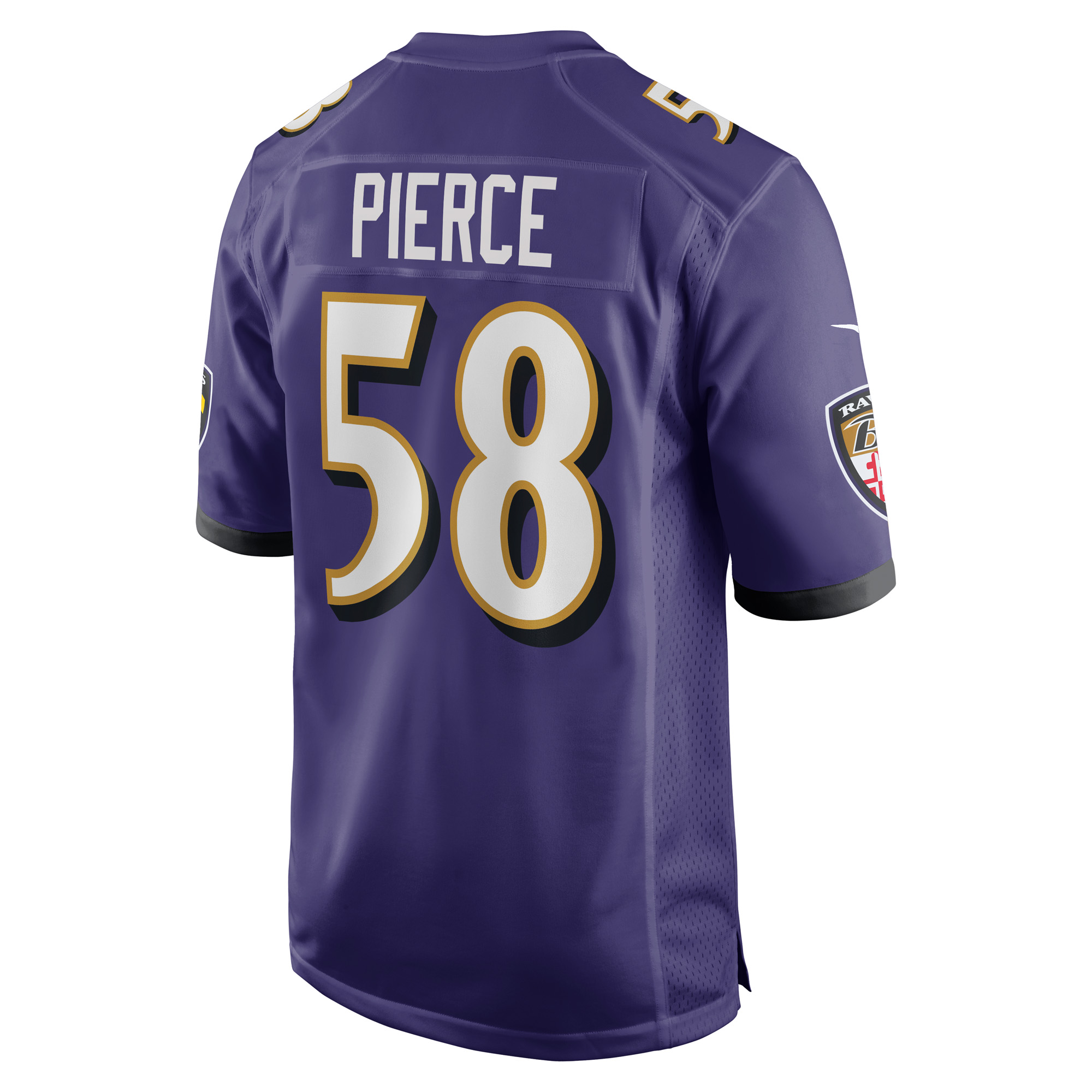Men's Nike Michael Pierce Purple Baltimore Ravens Game Jersey - Image 4