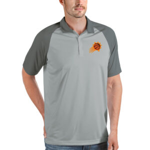 Men's Antigua Gray Phoenix Suns Nova Raglan Polo