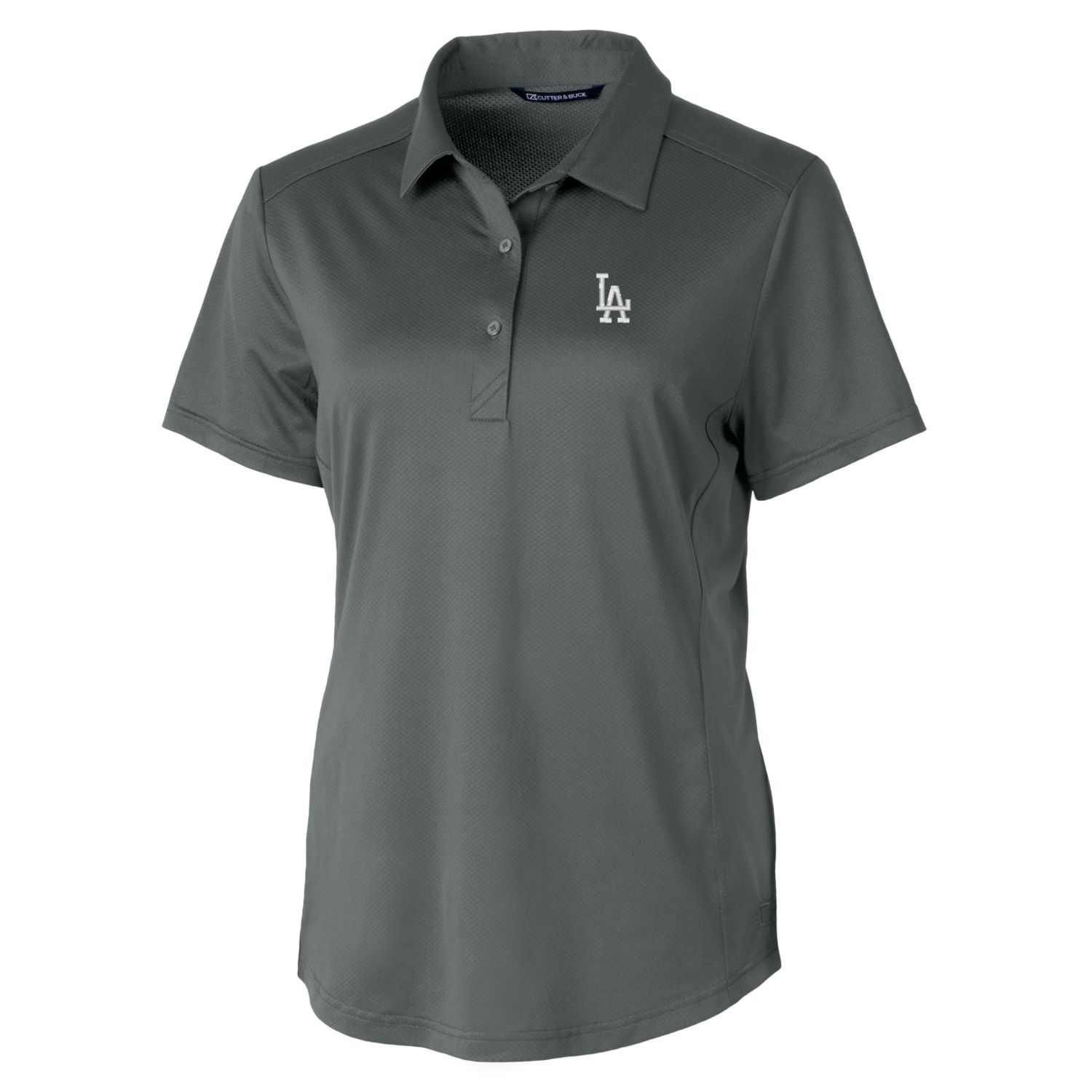 Women's Cutter & Buck Gray Los Angeles Dodgers Prospect Textured Stretch Polo - Image 3
