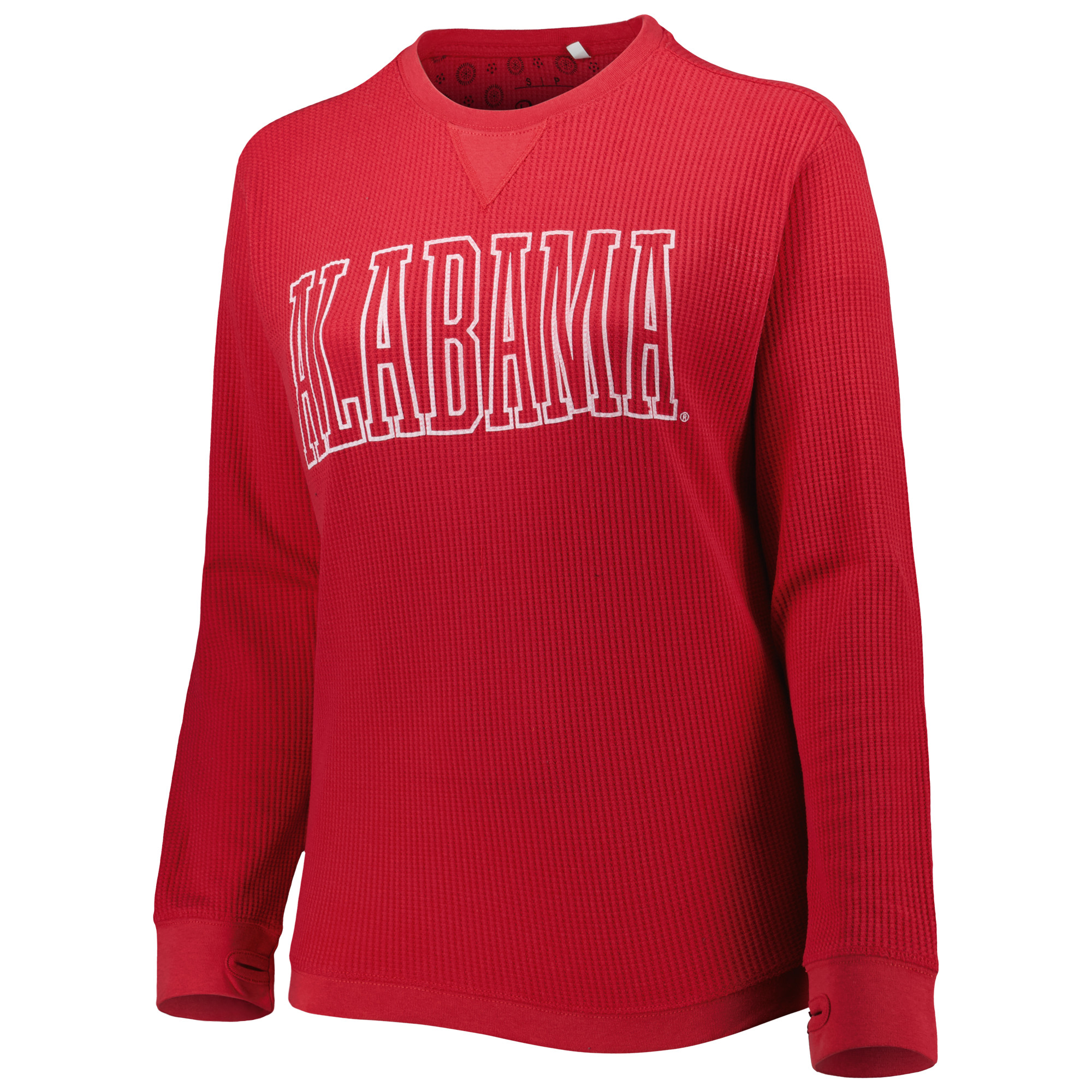 Women's Pressbox Crimson Alabama Crimson Tide Surf Plus Size Southlawn Waffle-Knit Thermal Tri-Blend Long Sleeve T-Shirt - Image 5