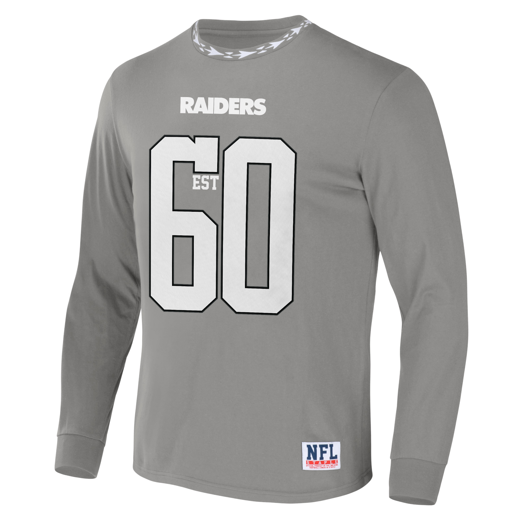 Men's NFL x Staple Gray Las Vegas Raiders Core Team Long Sleeve T-Shirt - Image 6