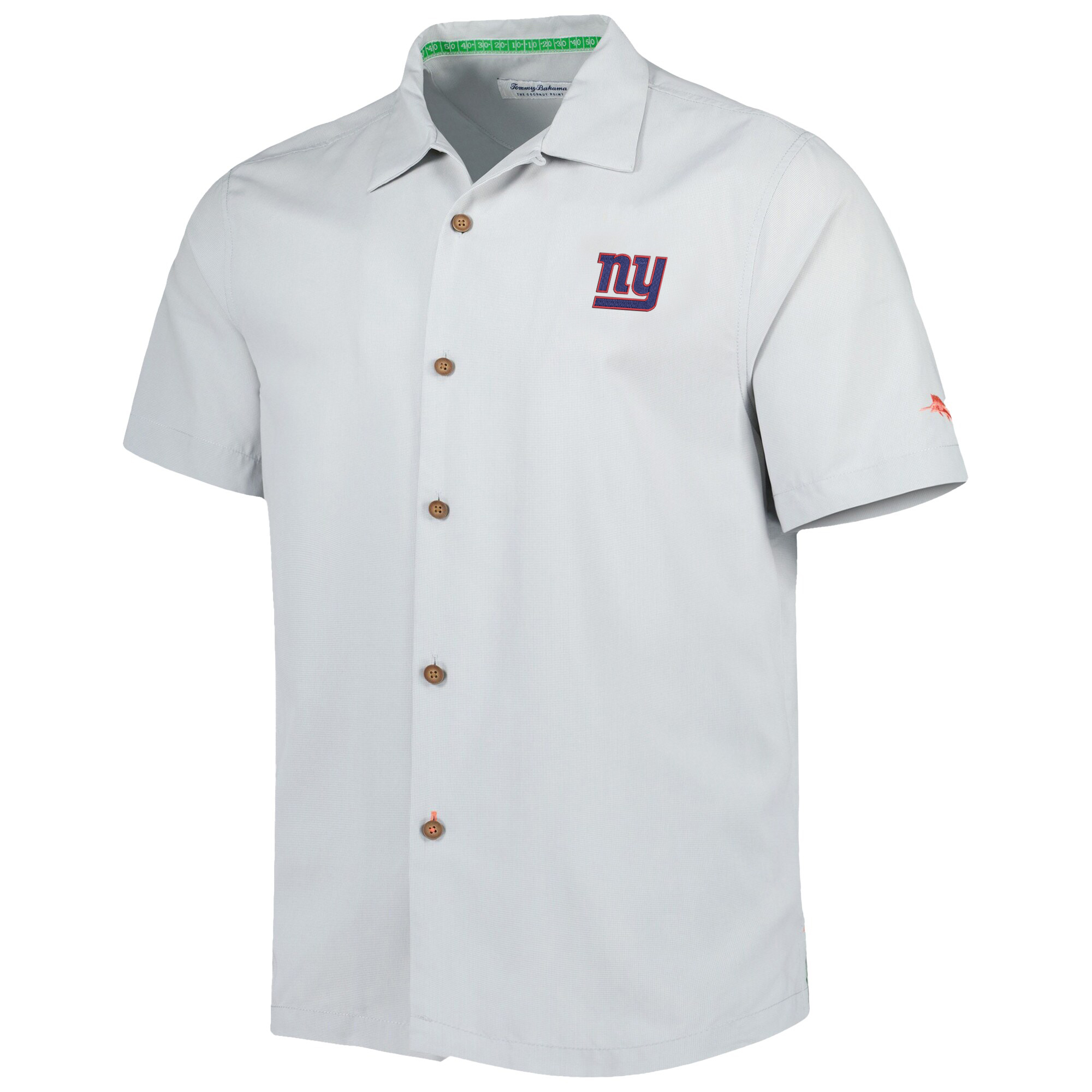 Men's Tommy Bahama Gray New York Giants Coconut Point Frondly Fan Camp IslandZone Button-Up Shirt - Image 6