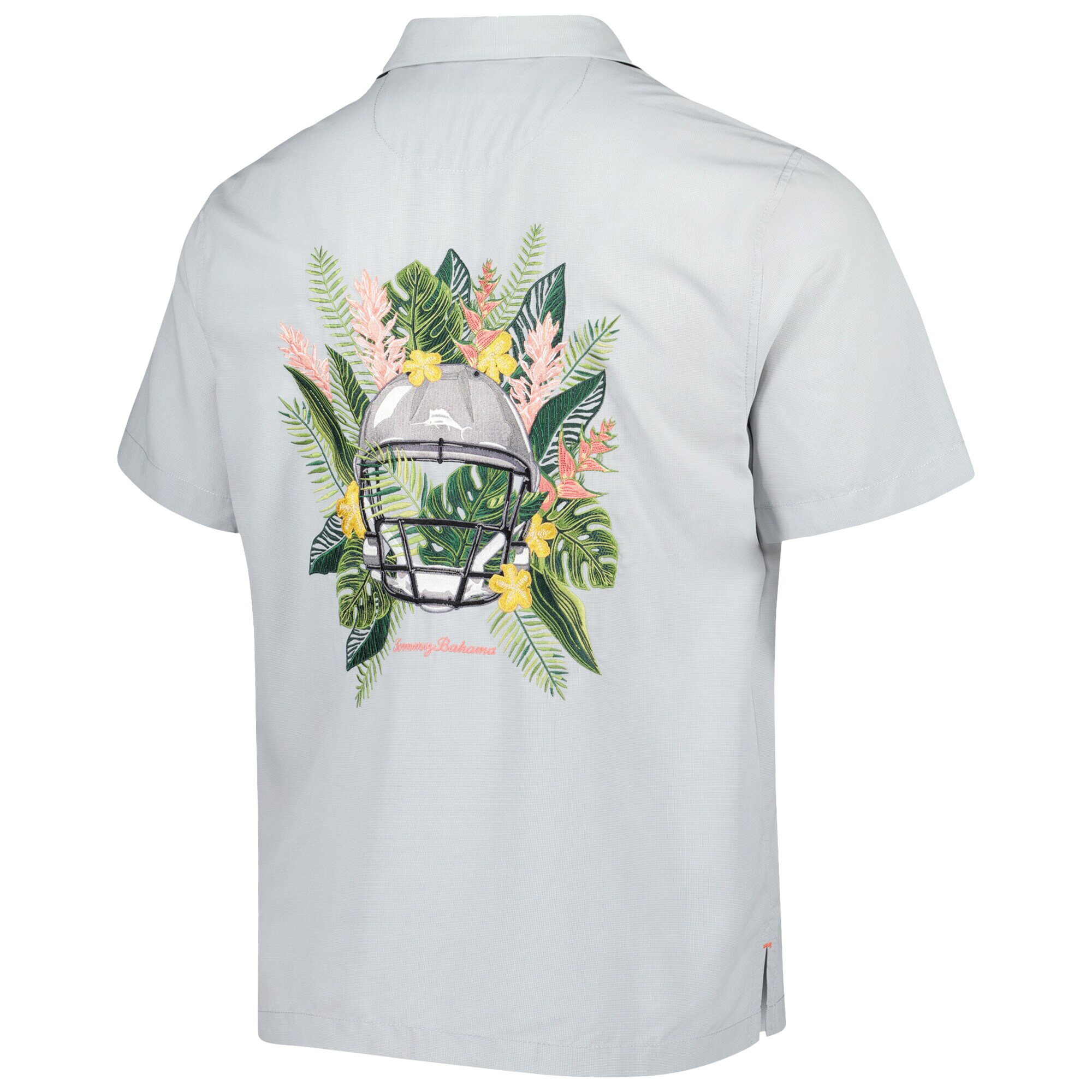 Men's Tommy Bahama Gray New York Giants Coconut Point Frondly Fan Camp IslandZone Button-Up Shirt - Image 4