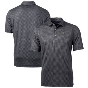 Men's Cutter & Buck Black Idaho Vandals Big & Tall Pike Banner Print Polo