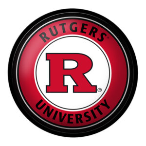 Black Rutgers Scarlet Knights Modern Disc Wall Sign