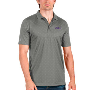 Men's Antigua Steel/Steel LSU Tigers Spark Polo