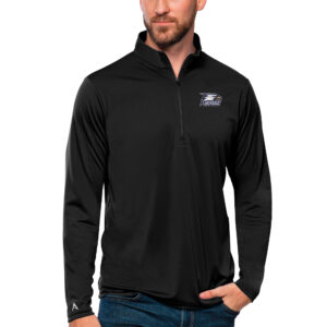 Men's Antigua Black Georgia Southern Eagles Tribute Quarter-Zip Top
