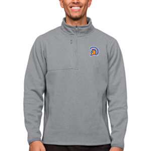 Men's Antigua Heather Gray San Jose State Spartans Course Quarter-Zip Pullover Top