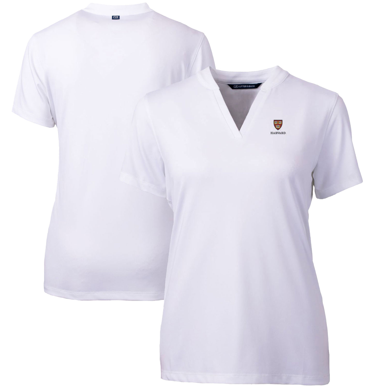 Women's Cutter & Buck White Harvard Crimson Forge Blade V-Neck Top - Image 5