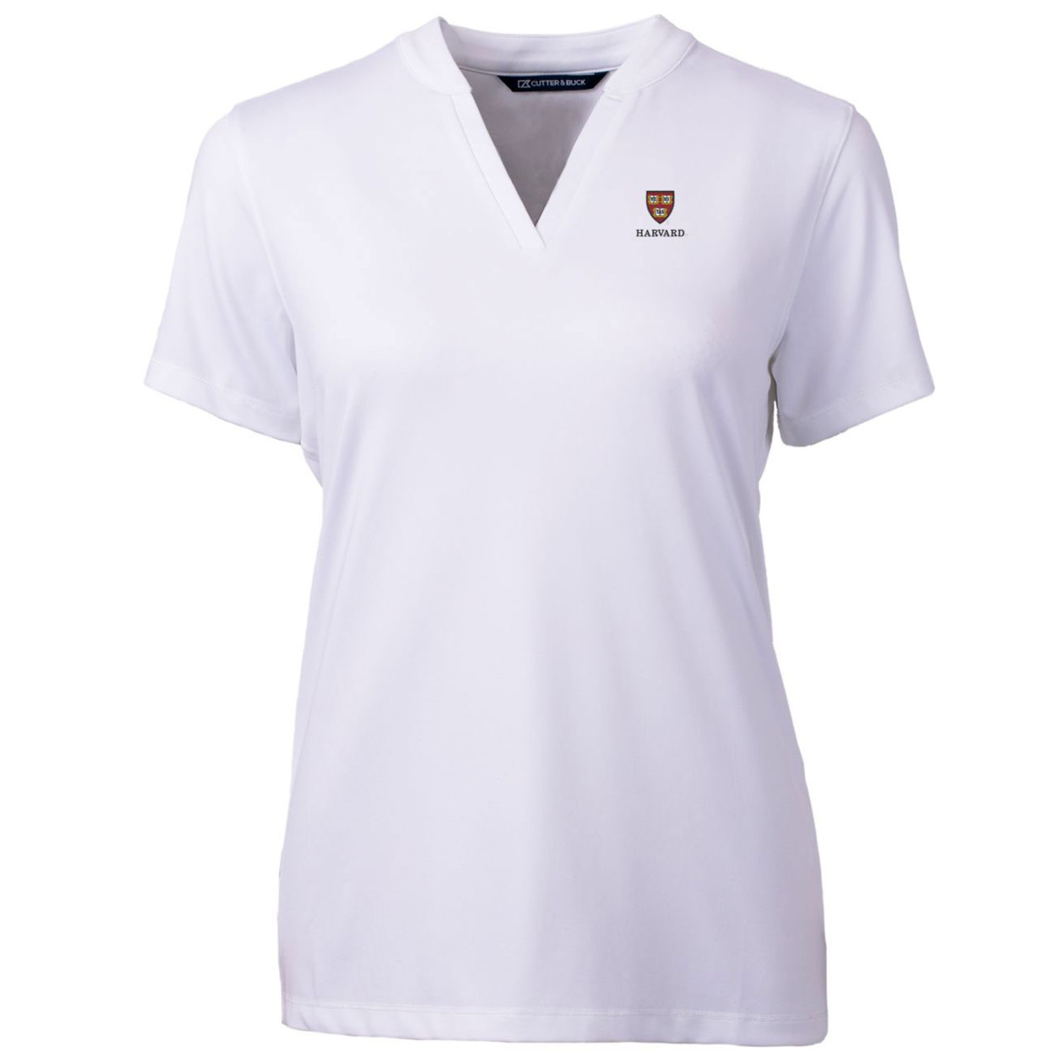 Women's Cutter & Buck White Harvard Crimson Forge Blade V-Neck Top - Image 6