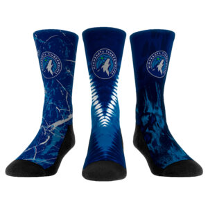 Unisex Rock Em Socks Minnesota Timberwolves Three-Pack Crew Socks Set