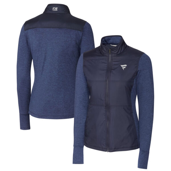 Women's Cutter & Buck Navy Fanatics Corporate Stealth Hybrid Quilted Full-Zip Jacket