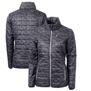 Women's Cutter & Buck Black Stephen F Austin Lumberjacks Camouflage Vault Rainier PrimaLoft Eco Insulated Full-Zip Puffer Jacket