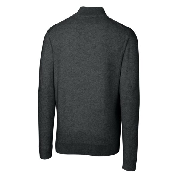 Men's Cutter & Buck Heather Charcoal Houston Oilers Throwback Logo Lakemont Tri-Blend Big & Tall Quarter-Zip Pullover Sweater - Image 7