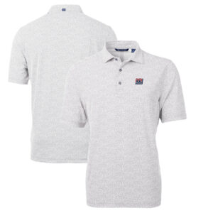 Men's Cutter & Buck Gray New York Giants Throwback Logo Virtue Eco-Pique Botanical Recycled Polo