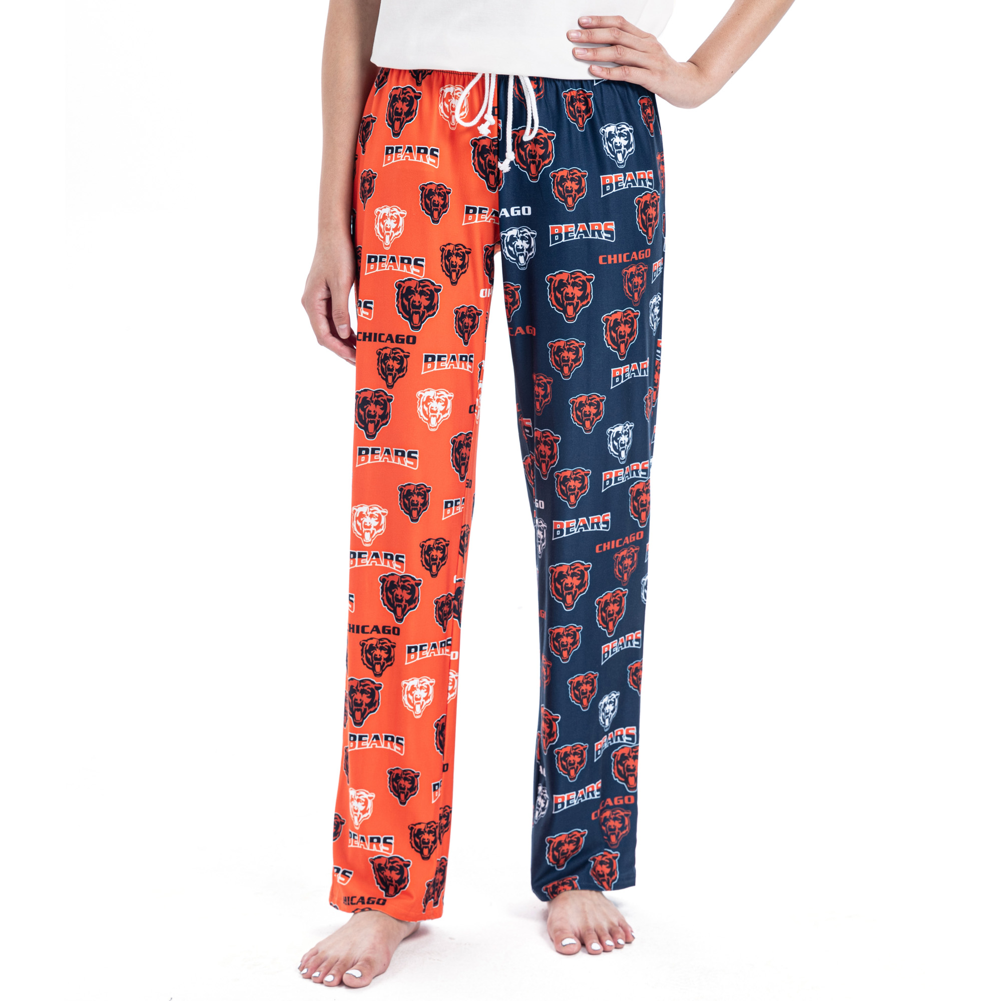 Women's Concepts Sport Navy/Orange Chicago Bears Breakthrough AOP Knit Split Pants