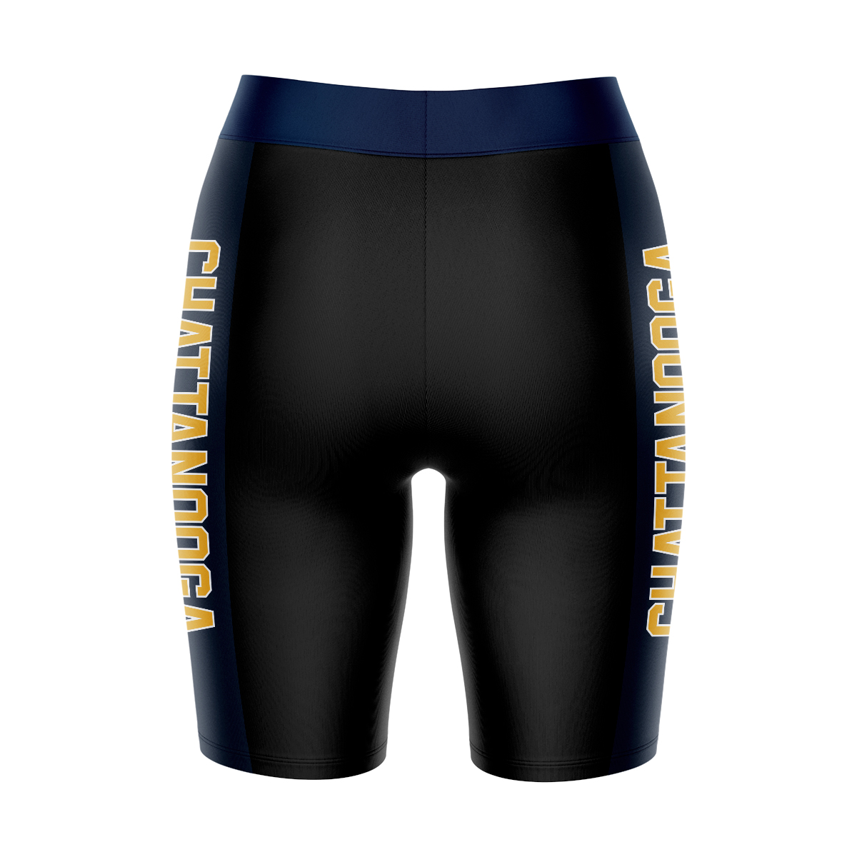 Women's Black/Navy Tennessee Chattanooga Mocs Plus Size Striped Design Bike Shorts - Image 4