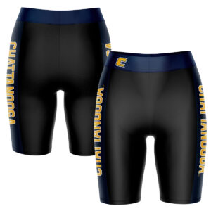 Women's Black/Navy Tennessee Chattanooga Mocs Plus Size Striped Design Bike Shorts