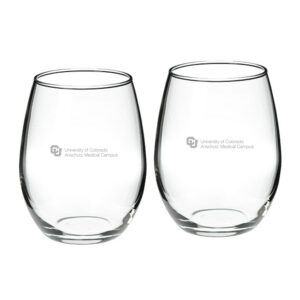 Colorado Anschutz Medical Campus 21oz. 2-Piece Stemless Wine Glass Set