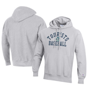 Men's Champion Gray Asheville Tourists Baseball Reverse Weave Pullover Hoodie