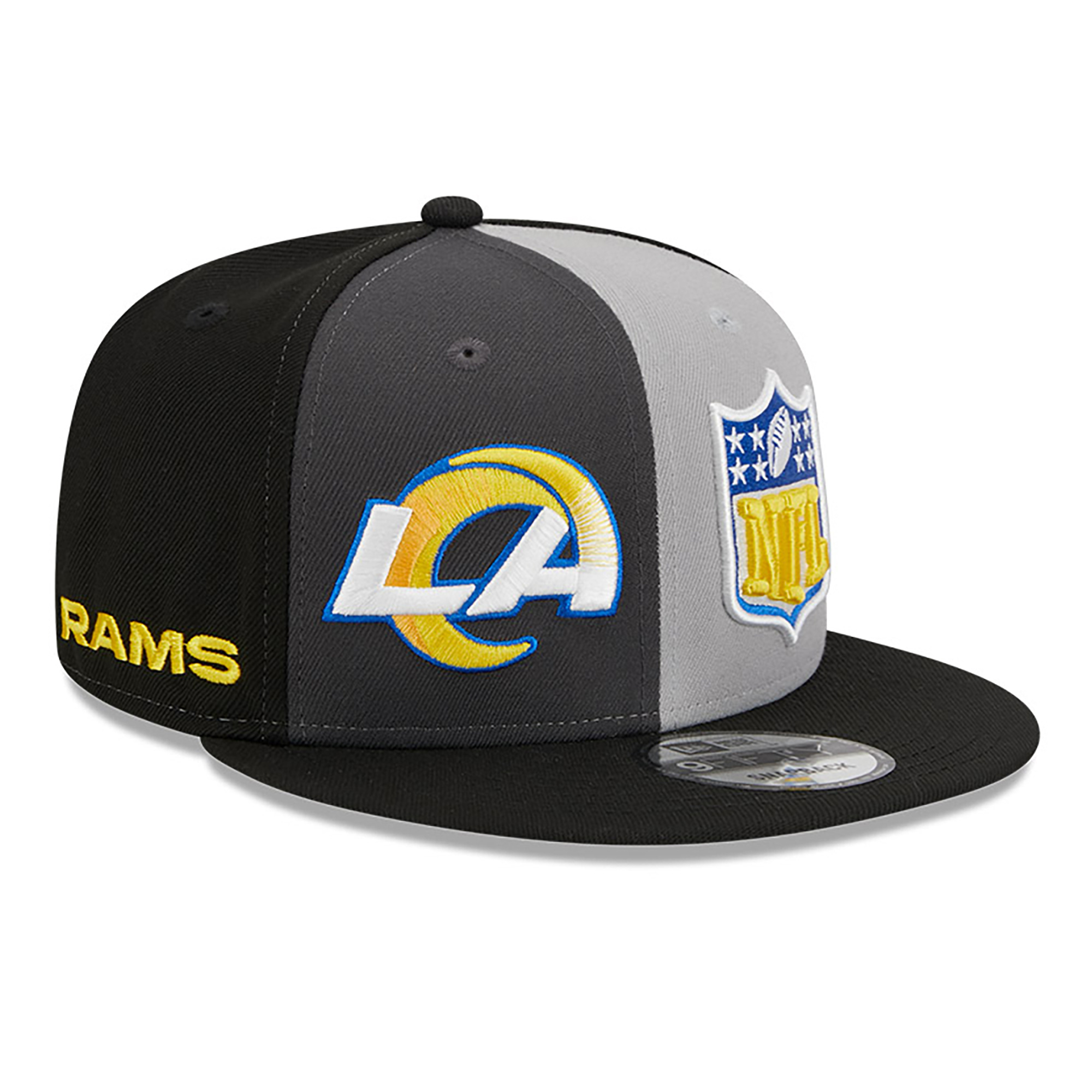 Men's New Era Black/Gray Los Angeles Rams 2023 Sideline 9FIFTY Snapback Hat - Image 7