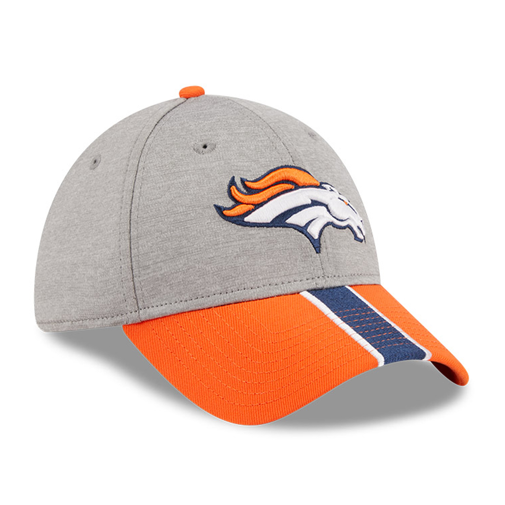 Men's New Era Heather Gray/Orange Denver Broncos Striped 39THIRTY Flex Hat - Image 4