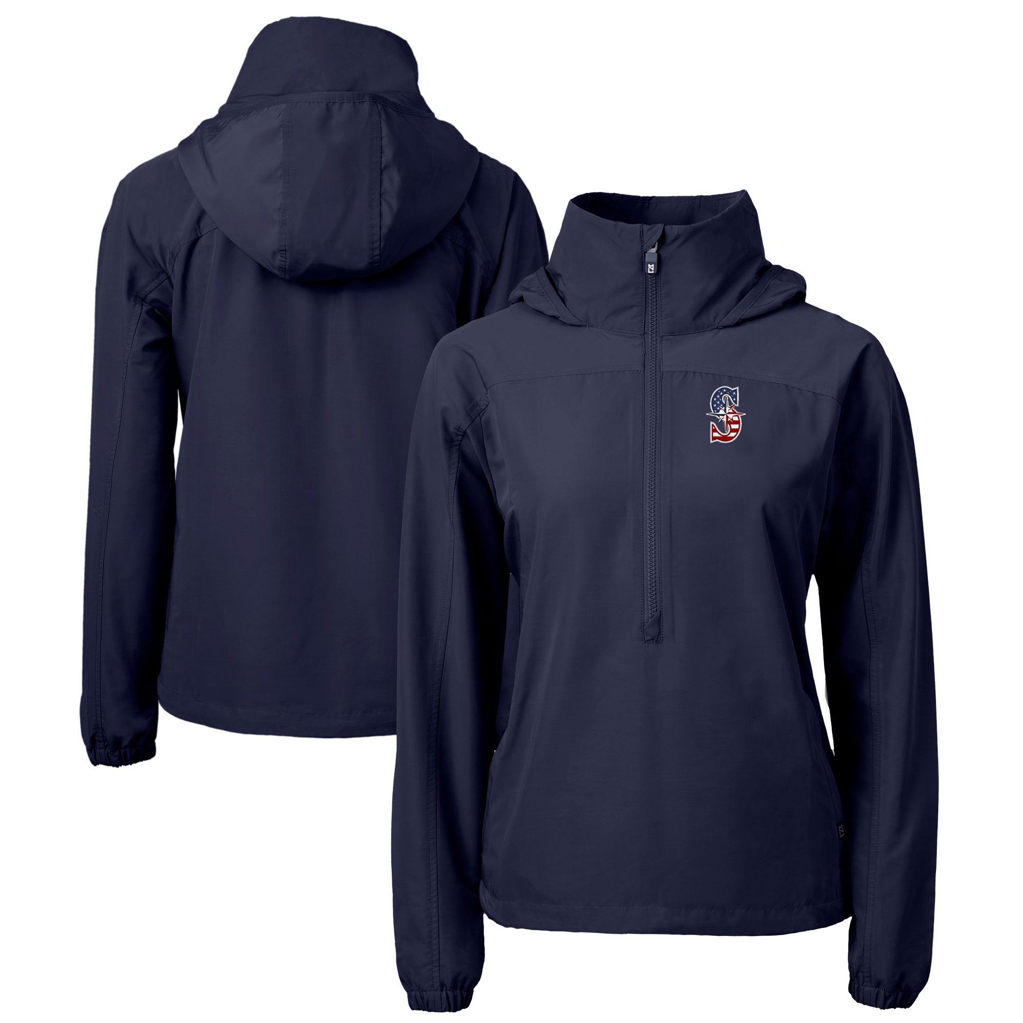 Women's Cutter & Buck Navy Seattle Mariners Charter Eco Recycled Anorak Jacket - Image 5
