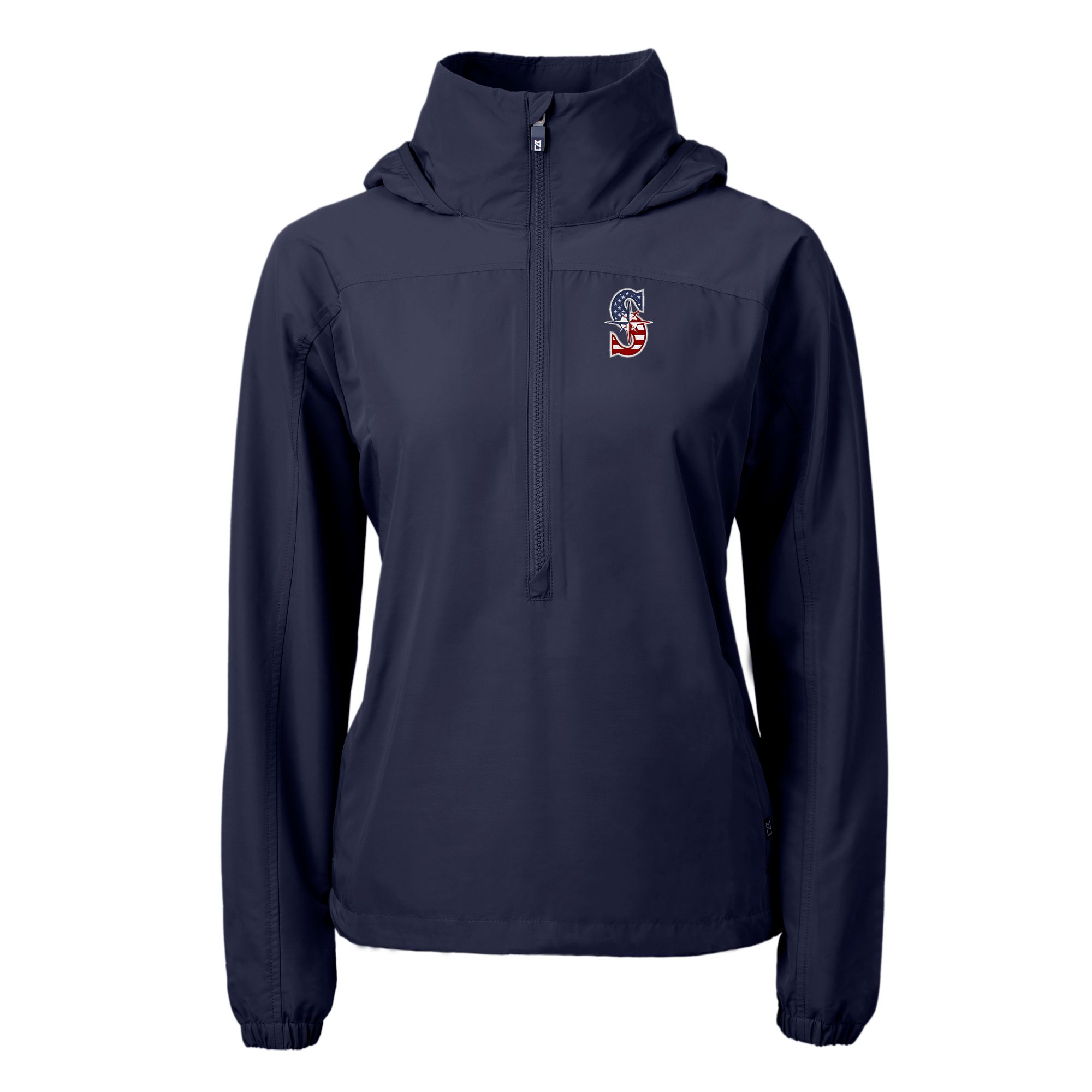 Women's Cutter & Buck Navy Seattle Mariners Charter Eco Recycled Anorak Jacket - Image 6