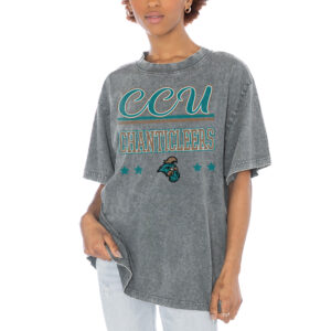 Women's Gameday Couture Gray Coastal Carolina Chanticleers Here To Play Oversized T-Shirt