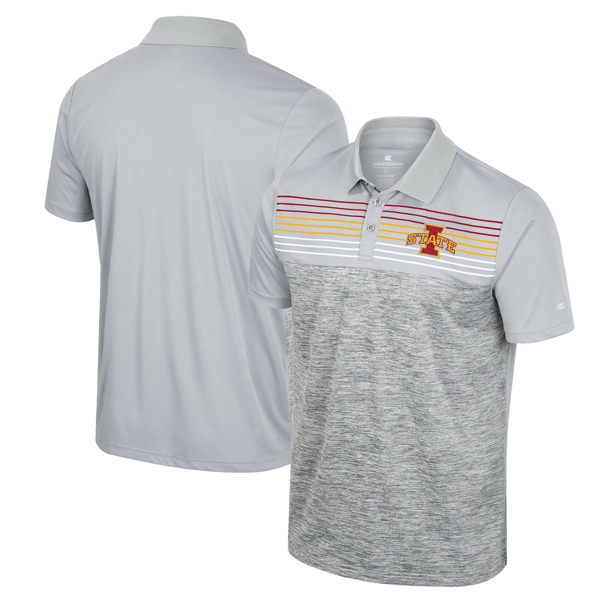 Men's Colosseum Gray Iowa State Cyclones Cybernetic Polo - Image 2