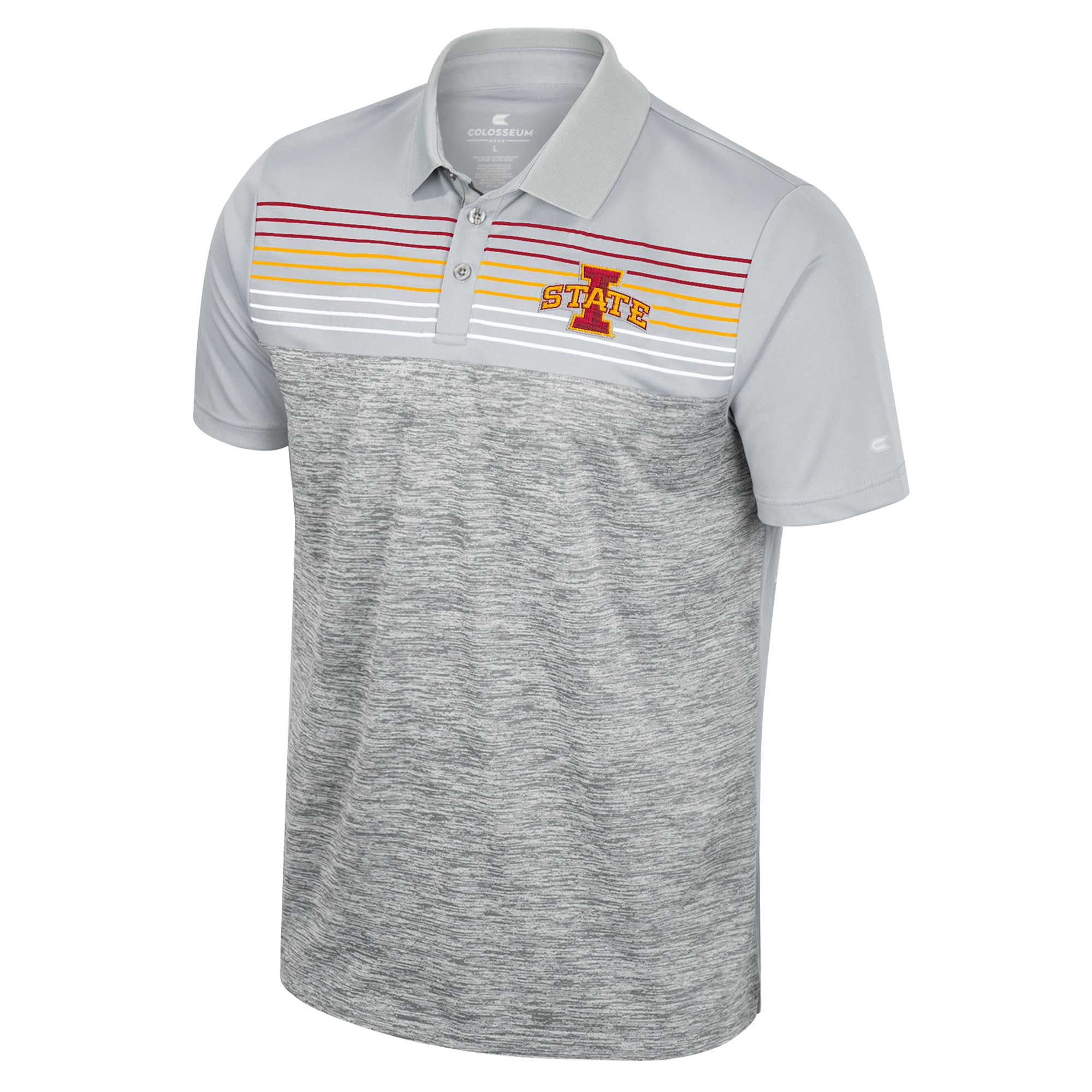 Men's Colosseum Gray Iowa State Cyclones Cybernetic Polo - Image 3
