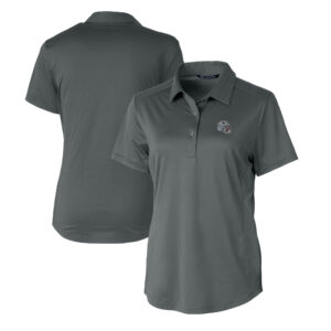 Women's Cutter & Buck  Gray New England Patriots Helmet Logo DryTec Prospect Textured Stretch Polo