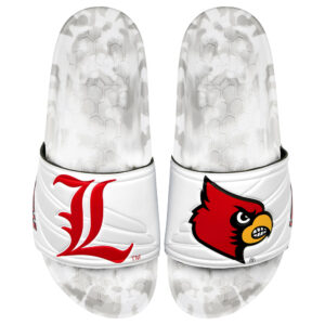 Men's White/Red Louisville Cardinals Slydr Pro Slide Sandals