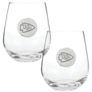 Kansas City Chiefs Two-Piece 15oz. Stemless Wine Glass Set