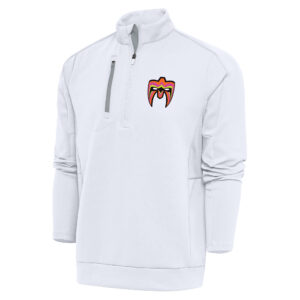 Men's Antigua  White The Ultimate Warrior Generation Quarter-Zip Pullover Top