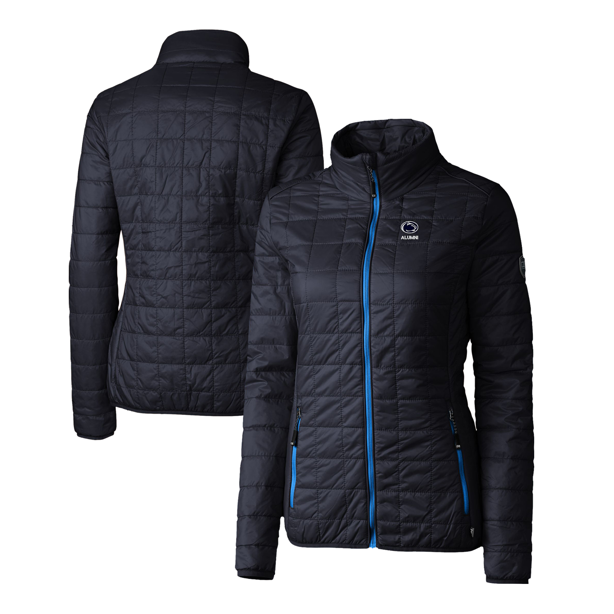 Women's Cutter & Buck Navy Penn State Nittany Lions Alumni Rainier PrimaLoft Eco Insulated Full-Zip Puffer Jacket - Image 2