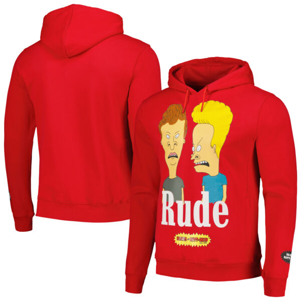 Unisex Freeze Max Red Beavis and Butt-Head Rude Pullover Hoodie