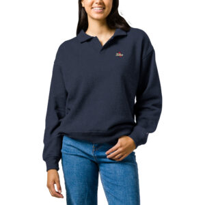 Women's League Collegiate Wear  Heather Navy Tulsa Golden Hurricane Victory Springs Tri-Blend Collared Pullover Sweatshirt