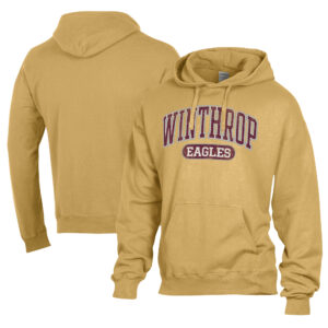 Men's Comfort Wash  Gold Winthrop Eagles Lightweight Fleece Pullover Hoodie