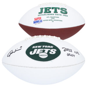 Garrett Wilson New York Jets Autographed White Panel Football with "2022 NFL OROY" Inscription