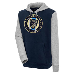 Men's Antigua Navy Philadelphia Union Victory Color Block Pullover Hoodie