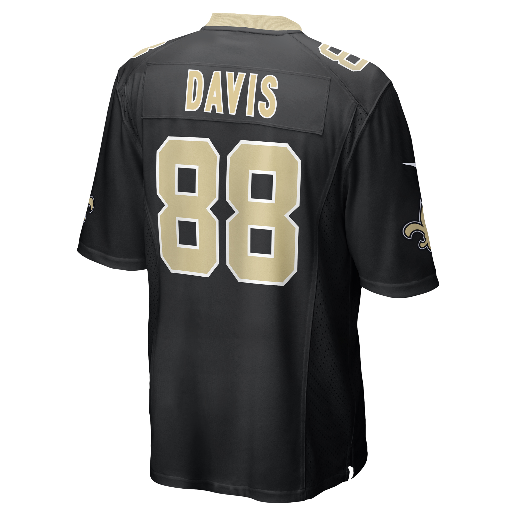 Men's Nike Shaquan Davis Black New Orleans Saints Game Jersey - Image 4