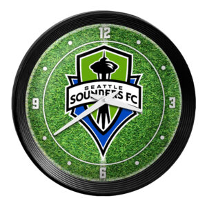 Seattle Sounders FC 15" Ribbed Frame Field Wall Clock